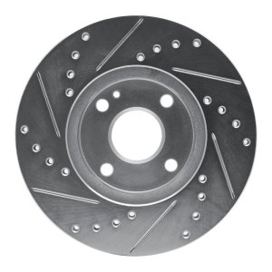Mazda Miata Brake Rotor (1) - Front Right - R1 Concepts - Drilled & Slotted - Silver - `94-`02